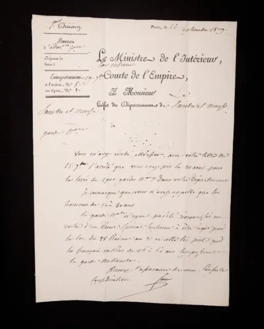 Joseph Fouché - Lettre manuscrite signée - Sambre et Meuse [Autographe]