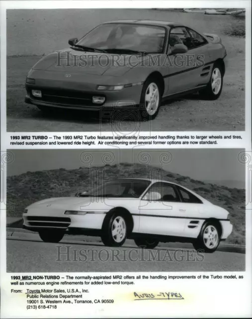 1993 Press Photo Toyota MR2 Turbo Nonturbo Models - RRU49951