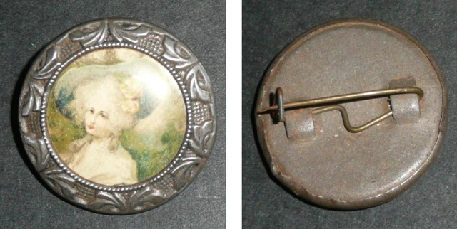 Broche Porte-photo Ancienne En Métal Argenté - Marque SGDG - Occasion En Bon état
