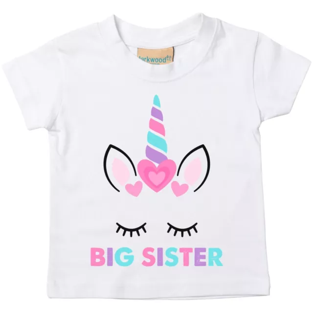 Big Sister Unicorn Toddler T-Shirt - Printed Pregnancy Reveal Party Gift Top