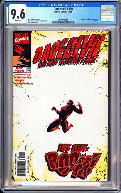 Daredevil 380 CGC 9.6 4131958010 Last Issue Kingpin & Bullseye Appearance Key