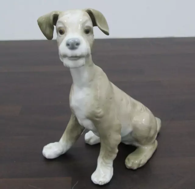 Lladro #4583 Sitting Dog Approx. 7.5" Tall Reminiscent of Tramp Terrier?