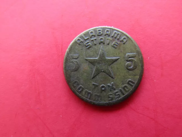 TAX COIN TOKEN ALABAMA State Luxury Commission Tax 5 Mills Center Star