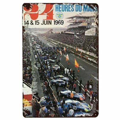 Plaque Métal Décorative Steve McQueen Le Mans 30x20 Cm - Idée Déco Murale Vintage Cinéma