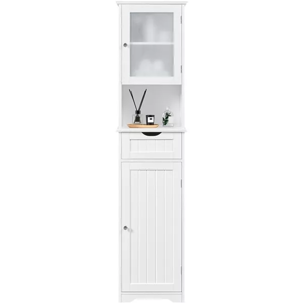 Mueble Auxiliar de Baño Armario de Cocina 40x30x170 cm Blanco