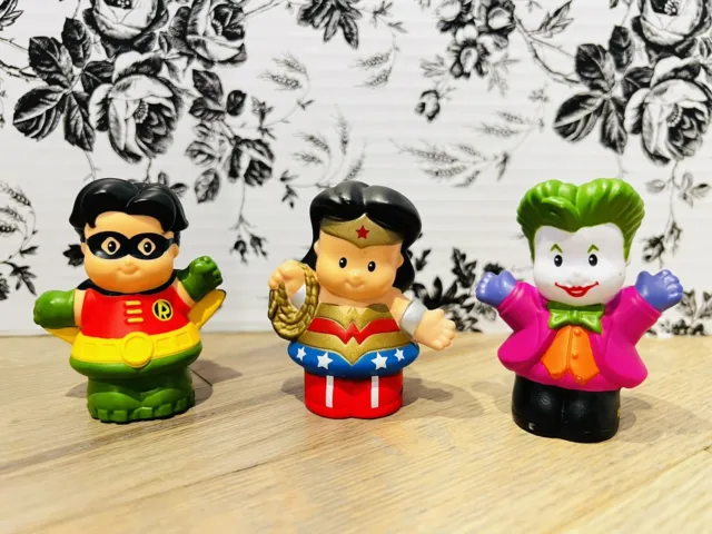 Lot of 3 Fisher-Price Little People DC Comics Super Friends Heroes