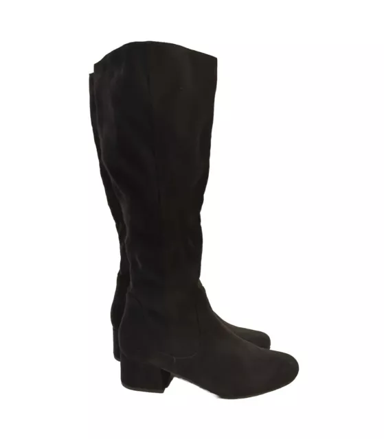 Kenneth Cole Reaction Riding Boots Women's 9 M Suede Zip Boots Black Heeled