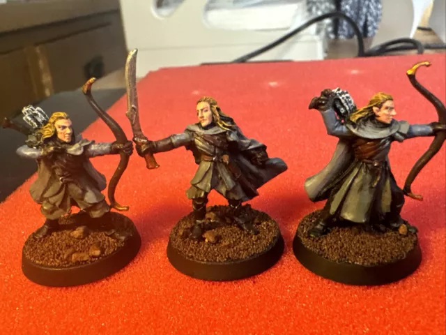 Haldir And Two Wood Elf Sentinels PRO  PAINTED LORD Of The Rings Warhammer