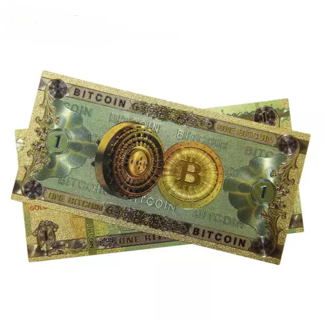 BITCOIN Banknote Gold Sammlerprodukt BTC Krypto Währung Geschenk Geldschein NEU