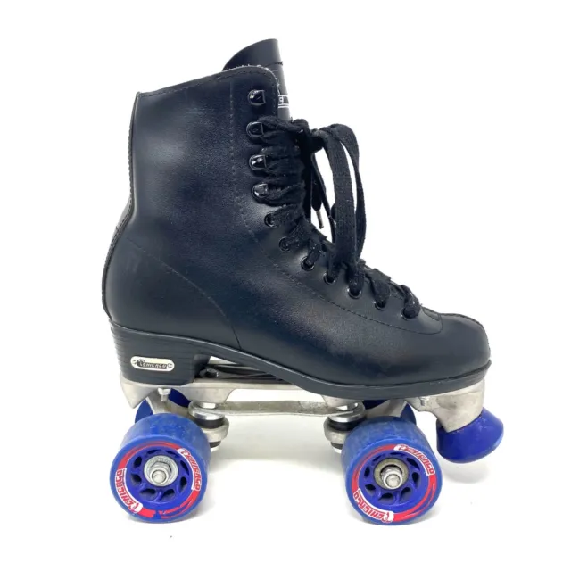 Chicago Rink Roller Skates Men's Boys 6 Women's 7.5 EU 38 Black w/ Blue Wheels