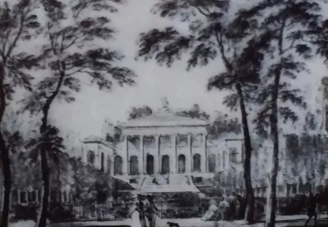 Hotel de Brunoy, Perspective Drawing, Paris, France, Magic Lantern Glass Slide