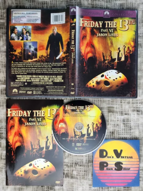 Friday the 13th Part 6 Jason Lives DVD Widescreen w Movie Insert