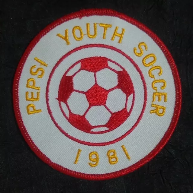 Large 1981 PEPSI YOUTH SOCCER 4" PATCH vtg league