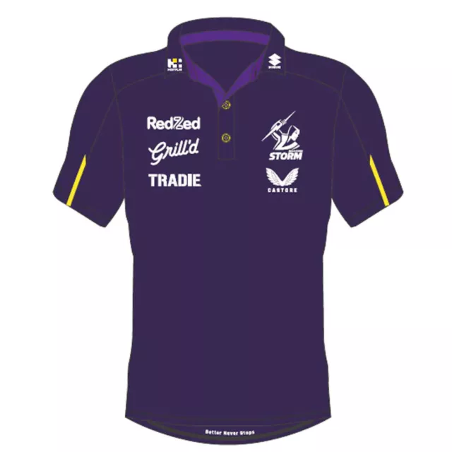 Melbourne Storm NRL 2022 Castore Media Polo Purple Sizes S-5XL!