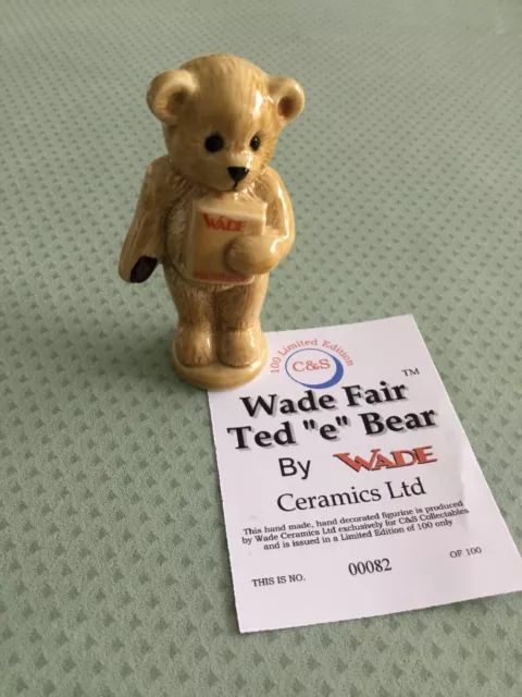 WADE FAIR TED E BEAR TEDDY BEAR LE 100. Certificate No 82