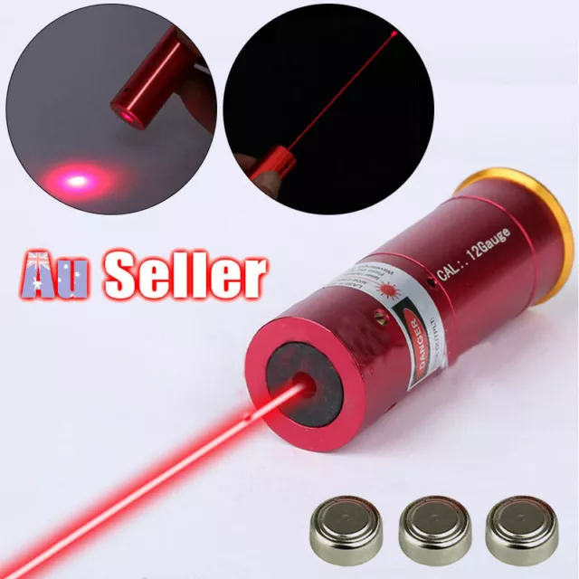 Red Laser Bore Sight 12 Gauge Barrel Cartridge Boresighter For 12GA Shotguns AU