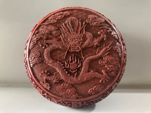 Chinese Lacquerware Hand-carved Exquisite Dragon Pattern Boxes 17281