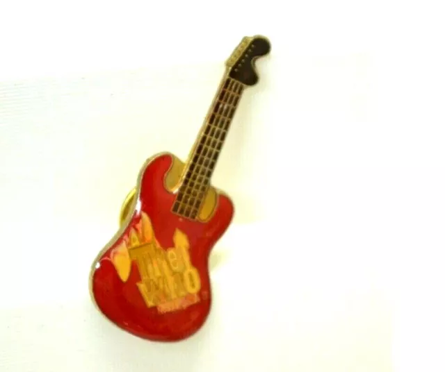 The Who Guitar Pin Red Hard Rock Roll Metal Band Collectible Lapel Bag Gear Vtg