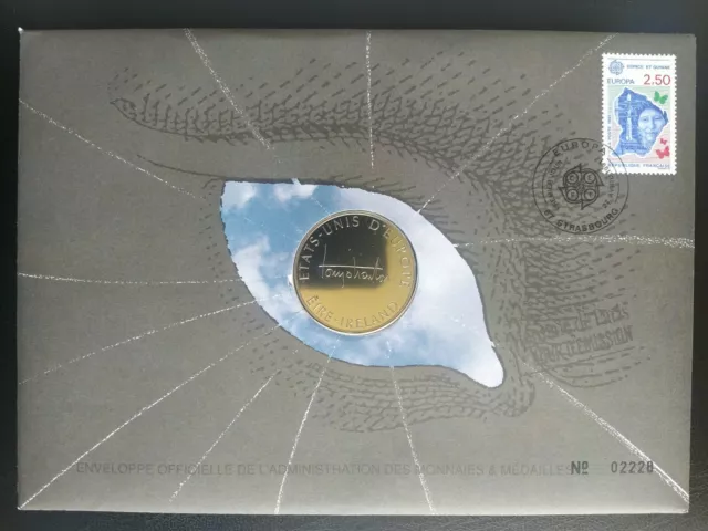 Enveloppe 1 er jour d'émission 1991 frappe Monnaie de Paris Timbre N°2696 Europa