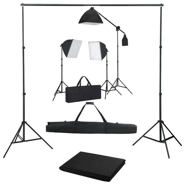 Kit Studio Fotografico con Luci Softbox e Fondale 5199397