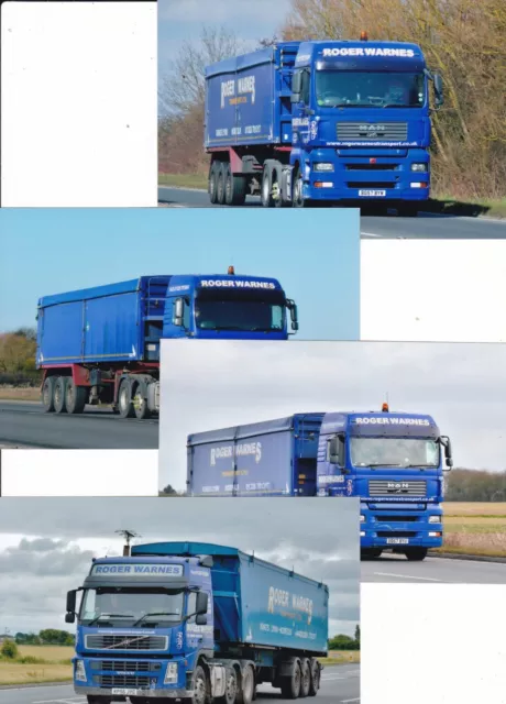Col Photo: Bundle Of 4 Assorted Roger Warnes Lorry  Photos