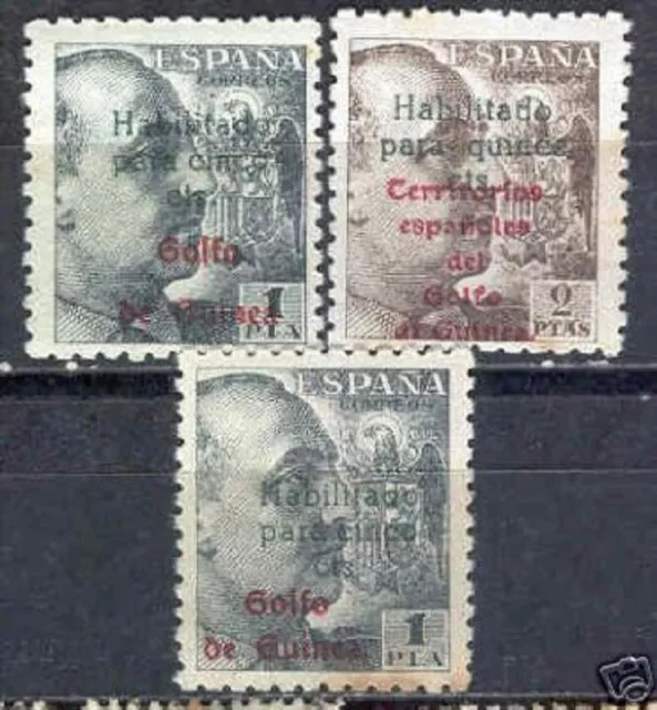 GUINEA Española edifil # 273-274 + 273A ** MNH 1949