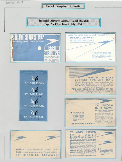 1933 KGV Great Britain Air Mail Label Booklet No 4A (No. 7) - Imperial Airways