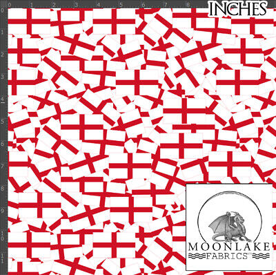 England Flag, Tossed Pattern 100% Quality Cotton Poplin Fabric * Exclusive *