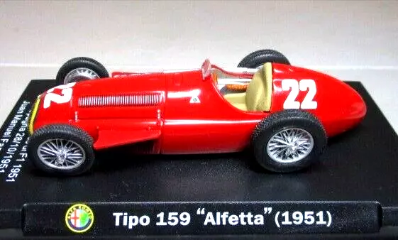 Alfa Romeo Tipo 159 Alfetta 1951 #22 Altaya 1/43 Scale Diecast Model Juan Fangio