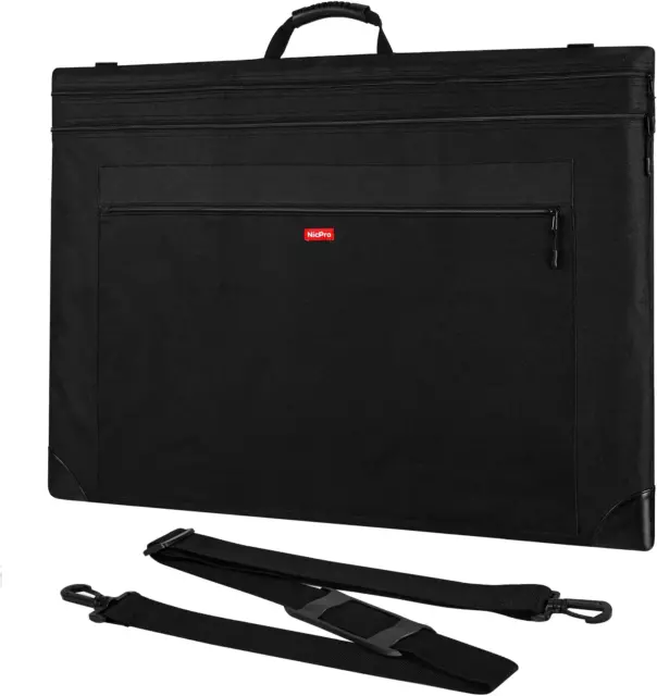 Light Weight Art Portfolio Bag 18X24 Black Art Canvas Portfolio Case w/  Strap