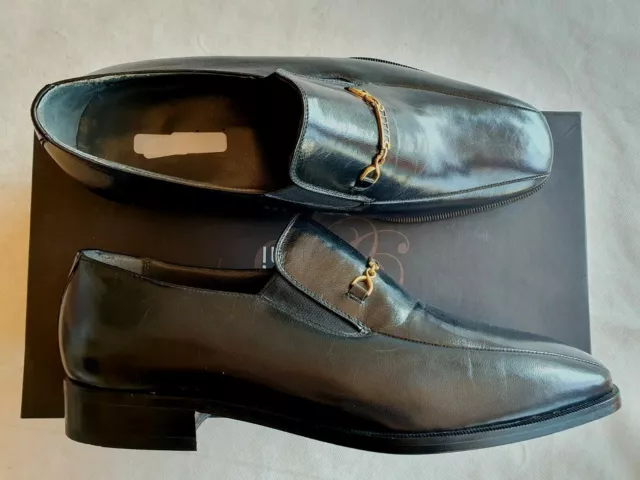 chaussures neuves en cuir noir Pertini modèle Capretto taille 39 (pa)