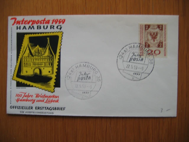 Allemagne Germany BR Deutschland Mi 311 FDC : Interposta 1959 SST 24a Hamburg