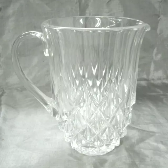 Vtg Val St. Lambert IMPERIAL Clear 40 oz 7+" Pitcher Cut Crystal Signed Belgium