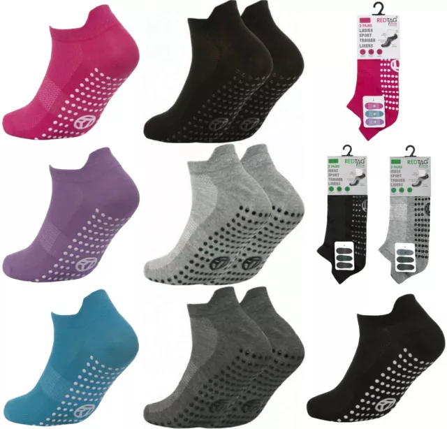 Mens Ladies Trainer Socks Gym Yoga Sports Dance Non Slip Gripper Womens Liner