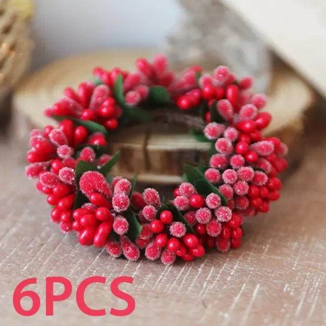 6x Christmas Candle Ring Wreath Ornament Pillar Candle Holder Small Candle