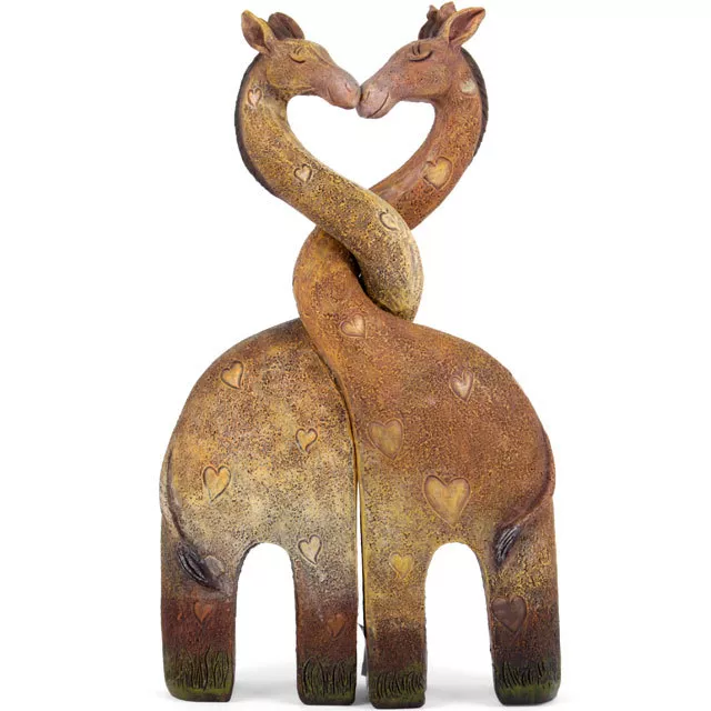 Küssende Giraffe verflochtenes Herz Harz Giraffen Ornament Valentinstag Hochzeitsgeschenk