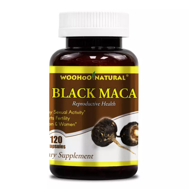 WOHO Natural Black Maca 1500 mg 120 Caps Fresh Made In USA Free Shipping