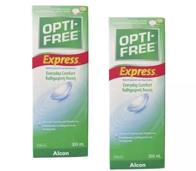 Contact Lens Solution Opti-Free Express 2 x 355ml Disinfecting Multipurpose