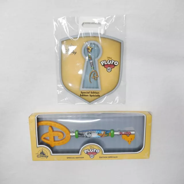 Disney Pluto 90th Anniversary Bundle Pin And Key Set Special Edition Limited NEW