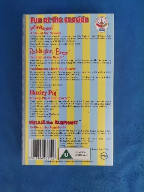 FUN AT THE Seaside VHS Paddington Bear, Huxley the Pig, Jelly babies £8.99 - PicClick UK