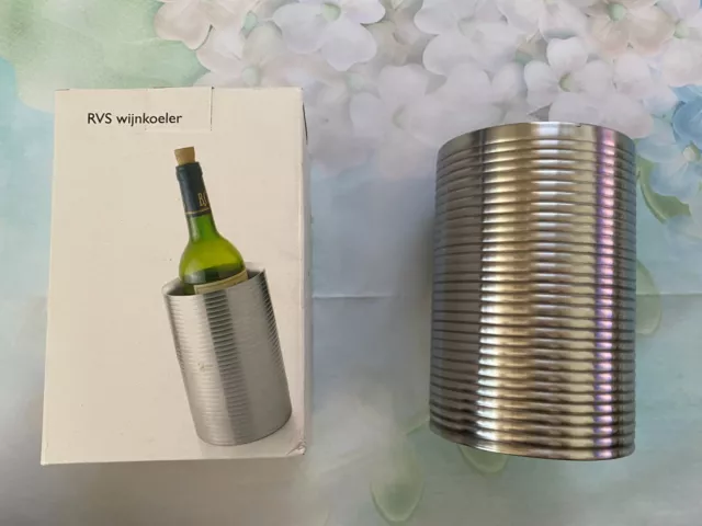 Stainless Steel Double Wall Wine Cooler Insulated Tabletop Wine Chiller New