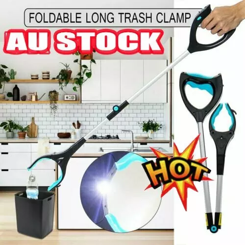 Foldable Pick Up Tool Easy Reach Grab Grabber Stick Extend Reacher AT