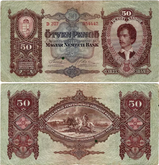 Ungarn Banknote 50 Pengö 1932 Budapest Magyar Nemzeti Bank P-99