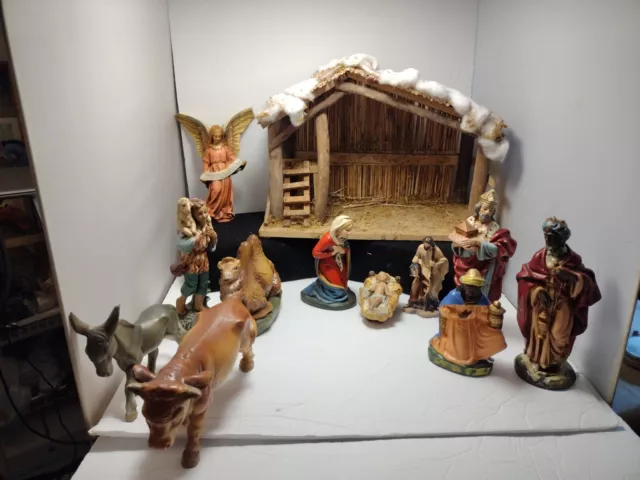 Vintage Lot 10 JAPAN.GERMAN 7  inch Nativity Figures manager small Joseph 4in