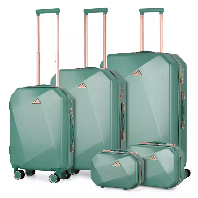 5 Piece Luggage Set Hardshell Suitcase Durable Travel Trolley w/TSA Carry on Bag