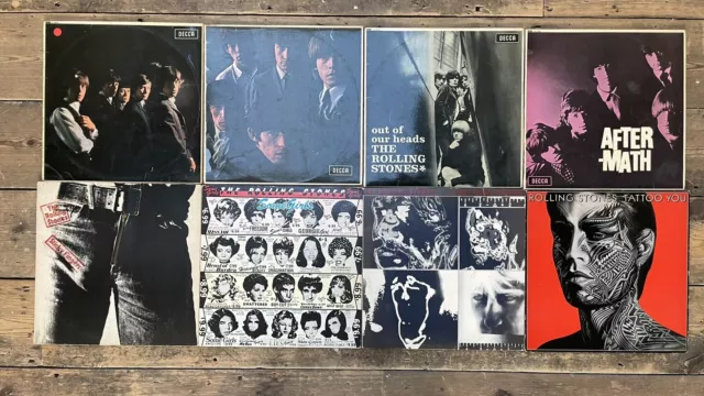 Rolling Stones lot of 8 LPs original UK pressings Decca inc. Sticky Fingers