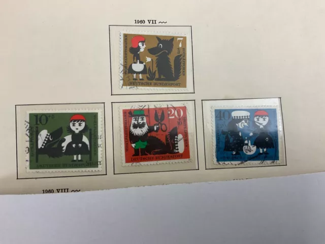 4 Briefmarken BRD 1960 Mi-Nr. 340-343 -  gestempelt - siehe Foto