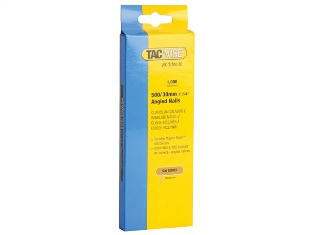 Tacwise TAC0481 500 18 Jauge 30mm Angulaire Ongles (Paquet 1000)