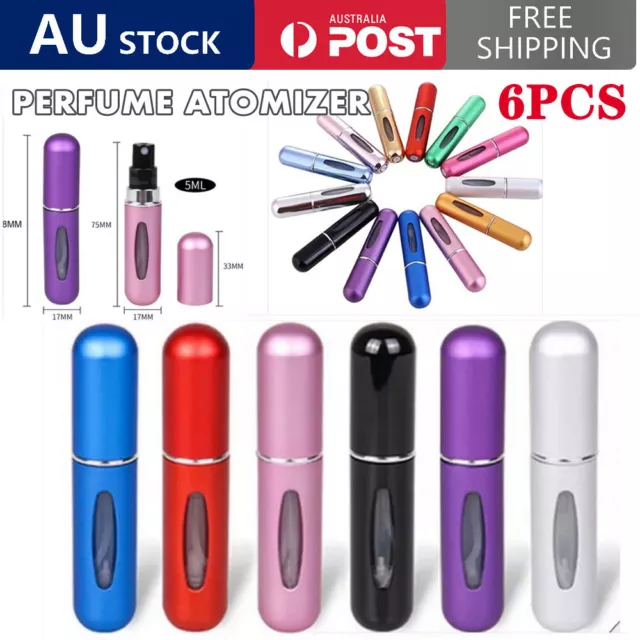 6ps Mini Perfume Atomizer Portable Travel Refillable Bottle Scent Pump Spray 5ml