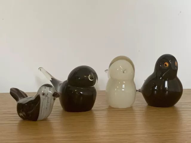 Art Glass Sculpture - Collection Of Birds - Love Birds